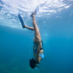 Woman doing snorkeling at Canalinas Islands Costa Rica