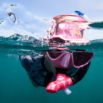 Kids doing snorkeling on the Catalinas Islands in Costa Rica