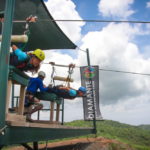 Two women before performing the superman zipline at Diamante Eco Park